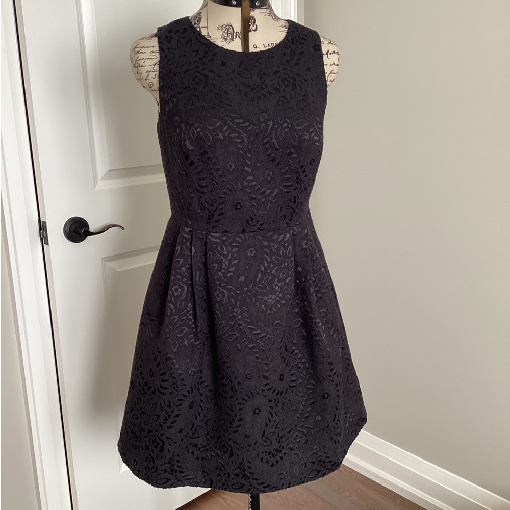 Loft Black Fit & Flare Dress